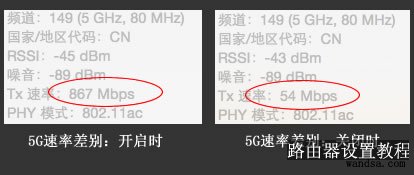 5G速率开启和关闭WMM差异